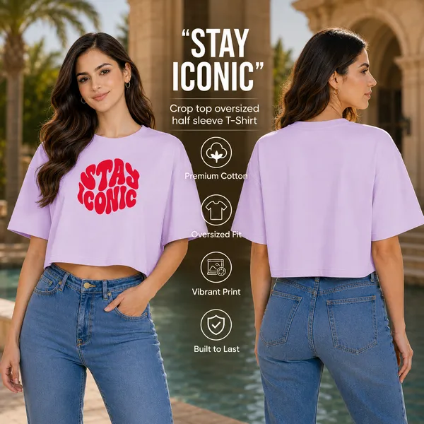 Womens_Oversized_Half_Sleeve_Crop_Top_-_Stay_Iconic_(220_Gsm_Interlock_Fabric)