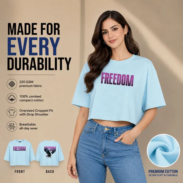 Womens_Oversized_Half_Sleeve_Crop_Top_-_220_Gsm
