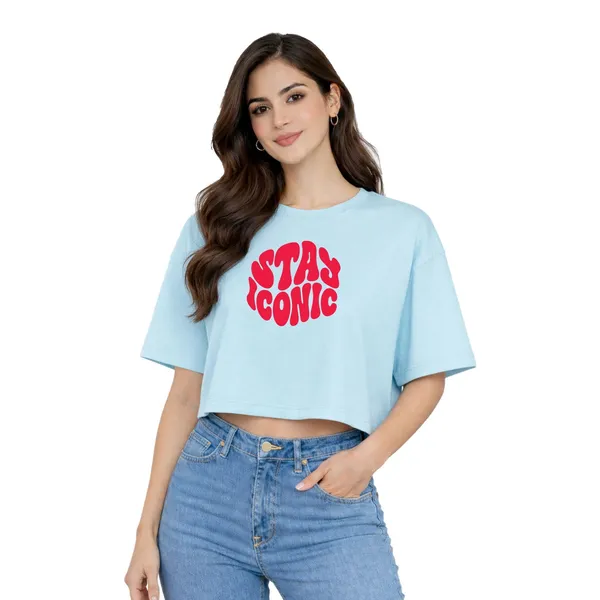 Womens_Oversized_Half_Sleeve_Crop_Top_-_Stay_Iconic_(220_Gsm_Interlock_Fabric)