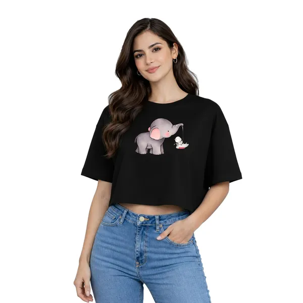 Womens_Oversized_Half_Sleeve_Crop_Top_-_Elephant_(220_Gsm_Interlock_Fabric)