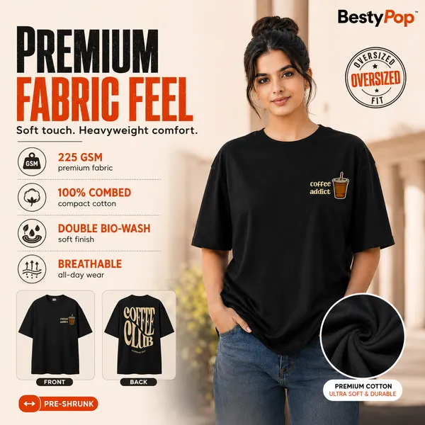 Womens_Oversized_T-Shirt_-_Coffee_Club_(225_Gsm_Heavyweight_Fabric)