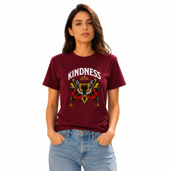 Womens_Crew_Neck_T-Shirt_-_Kindness_(170_Gsm_Single_Jersey)