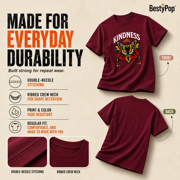 Womens_Crew_Neck_T-Shirt_-_Kindness_(170_Gsm_Single_Jersey)