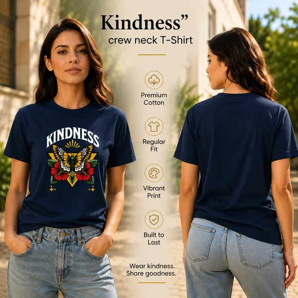 Womens_Crew_Neck_T-Shirt_-_Kindness_(170_Gsm_Single_Jersey)