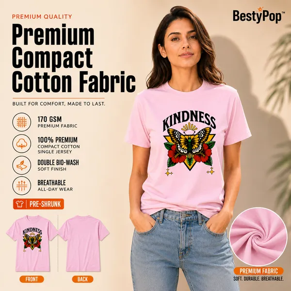 Womens_Crew_Neck_T-Shirt_-_Kindness_(170_Gsm_Single_Jersey)