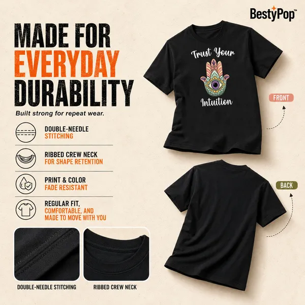 Womens_Crew_Neck_T-Shirt_-_Trust_Your_Intuition_(170_Gsm_Single_Jersey)