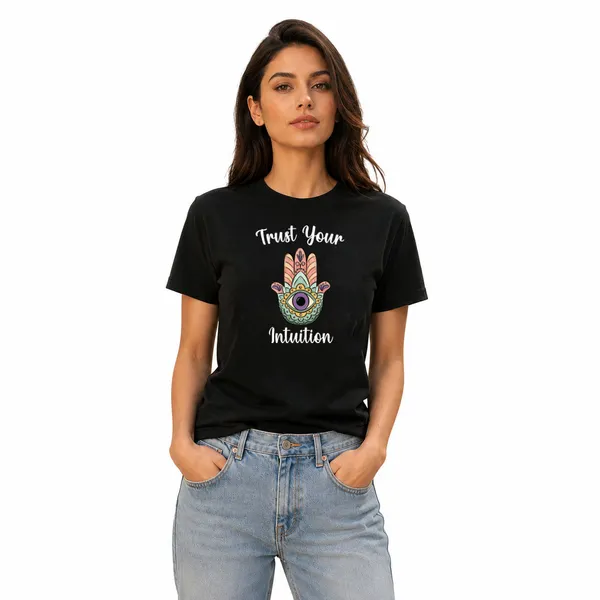Womens_Crew_Neck_T-Shirt_-_Trust_Your_Intuition_(170_Gsm_Single_Jersey)