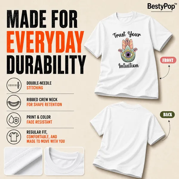 Womens_Crew_Neck_T-Shirt_-_Trust_Your_Intuition_(170_Gsm_Single_Jersey)