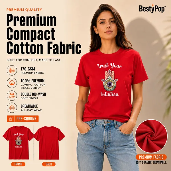 Womens_Crew_Neck_T-Shirt_-_Trust_Your_Intuition_(170_Gsm_Single_Jersey)