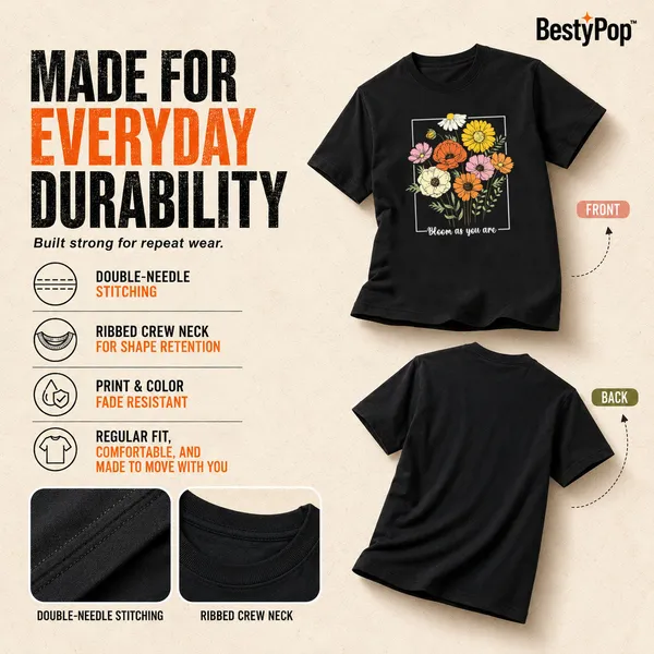 Womens_Crew_Neck_T-Shirt_-_Bloom_As_You_Are_(170_Gsm_Single_Jersey)