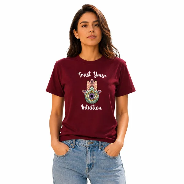 Womens_Crew_Neck_T-Shirt_-_Trust_Your_Intuition_(170_Gsm_Single_Jersey)