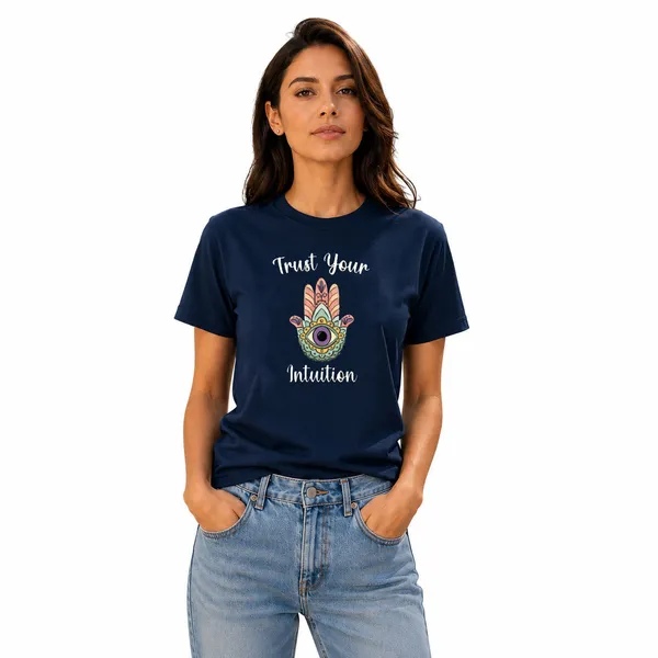 Womens_Crew_Neck_T-Shirt_-_Trust_Your_Intuition_(170_Gsm_Single_Jersey)