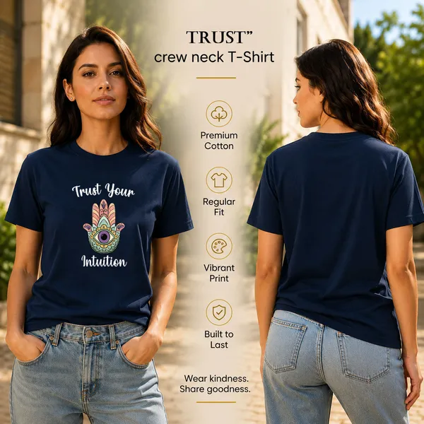 Womens_Crew_Neck_T-Shirt_-_Trust_Your_Intuition_(170_Gsm_Single_Jersey)