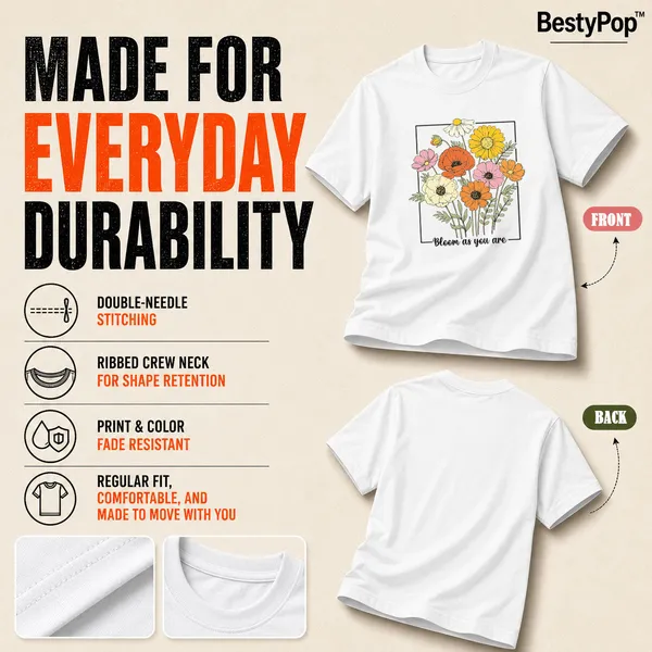 Womens_Crew_Neck_T-Shirt_-_Bloom_As_You_Are_(170_Gsm_Single_Jersey)