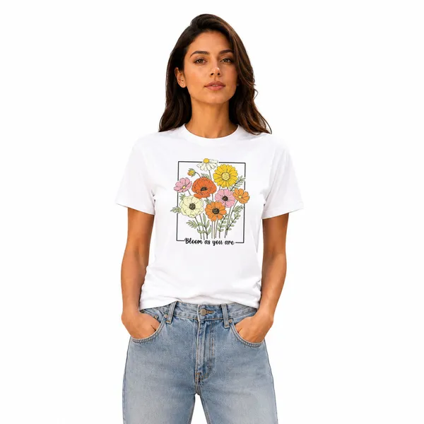 Womens_Crew_Neck_T-Shirt_-_Bloom_As_You_Are_(170_Gsm_Single_Jersey)