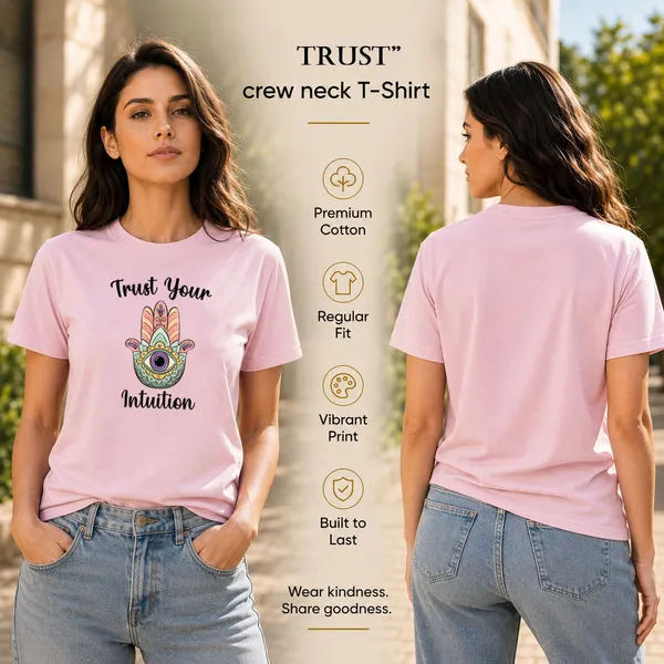 Womens_Crew_Neck_T-Shirt_-_Trust_Your_Intuition_(170_Gsm_Single_Jersey)
