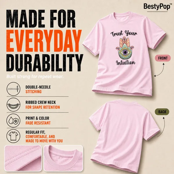 Womens_Crew_Neck_T-Shirt_-_Trust_Your_Intuition_(170_Gsm_Single_Jersey)