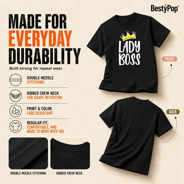Womens_Crew_Neck_T-Shirt_-_Lady_Boss_(170_Gsm_Single_Jersey)