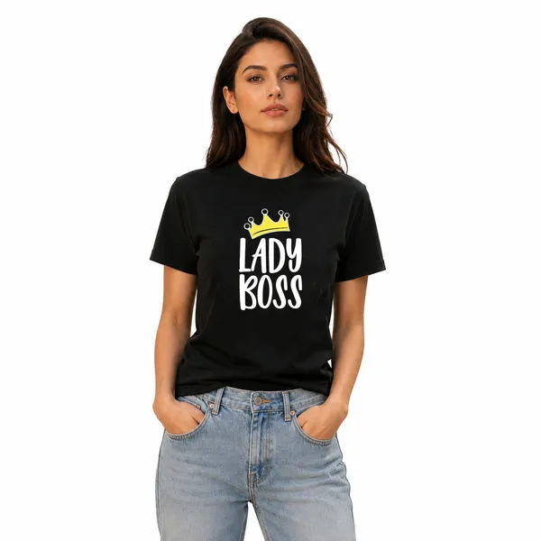 Womens_Crew_Neck_T-Shirt_-_Lady_Boss_(170_Gsm_Single_Jersey)