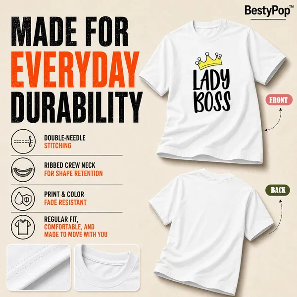 Womens_Crew_Neck_T-Shirt_-_Lady_Boss_(170_Gsm_Single_Jersey)
