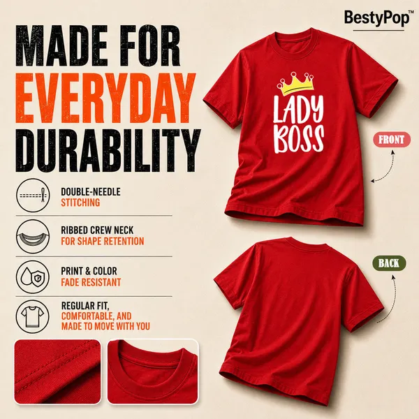 Womens_Crew_Neck_T-Shirt_-_Lady_Boss_(170_Gsm_Single_Jersey)