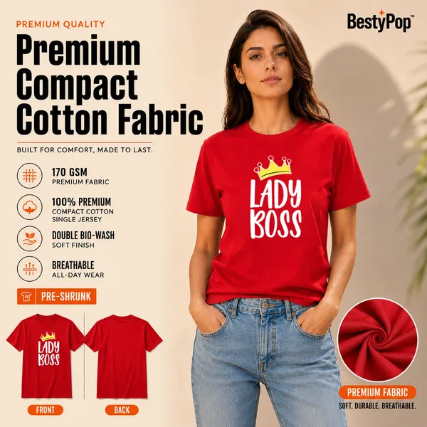 Womens_Crew_Neck_T-Shirt_-_Lady_Boss_(170_Gsm_Single_Jersey)