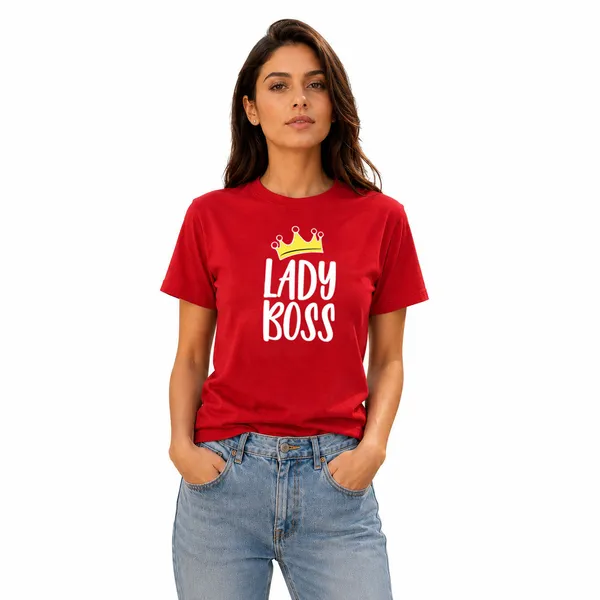 Womens_Crew_Neck_T-Shirt_-_Lady_Boss_(170_Gsm_Single_Jersey)