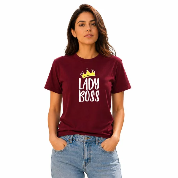Womens_Crew_Neck_T-Shirt_-_Lady_Boss_(170_Gsm_Single_Jersey)