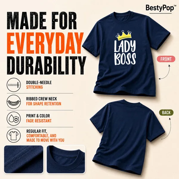 Womens_Crew_Neck_T-Shirt_-_Lady_Boss_(170_Gsm_Single_Jersey)