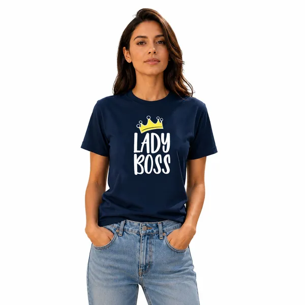 Womens_Crew_Neck_T-Shirt_-_Lady_Boss_(170_Gsm_Single_Jersey)