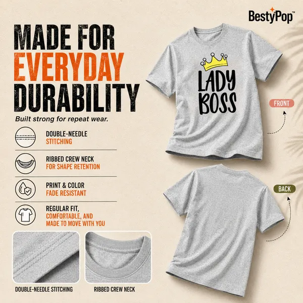 Womens_Crew_Neck_T-Shirt_-_Lady_Boss_(170_Gsm_Single_Jersey)
