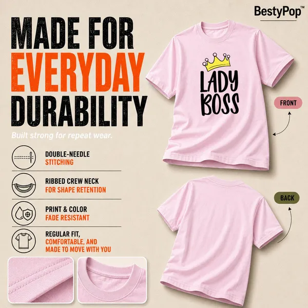 Womens_Crew_Neck_T-Shirt_-_Lady_Boss_(170_Gsm_Single_Jersey)