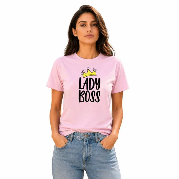 Womens_Crew_Neck_T-Shirt_-_Lady_Boss_(170_Gsm_Single_Jersey)