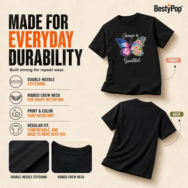 Womens_Crew_Neck_T-Shirt_-_Change_Is_Beautiful_(170_Gsm_Single_Jersey)