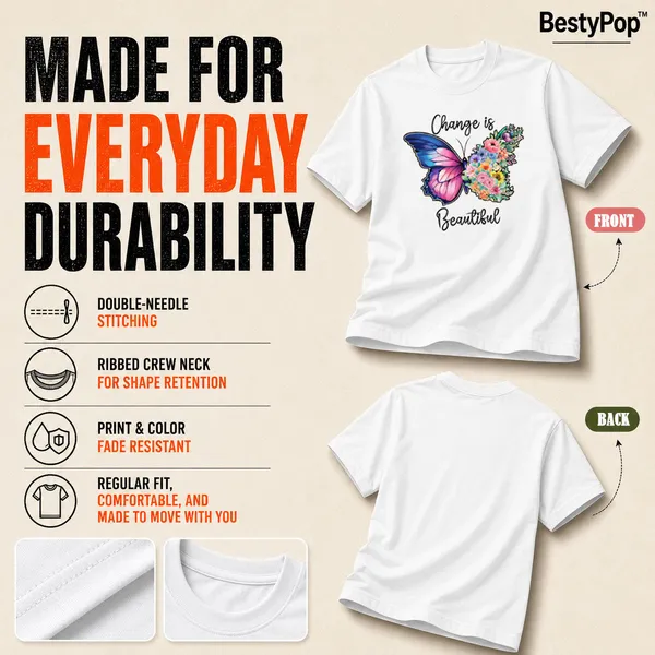 Womens_Crew_Neck_T-Shirt_-_Change_Is_Beautiful_(170_Gsm_Single_Jersey)