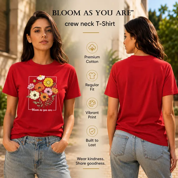 Womens_Crew_Neck_T-Shirt_-_Bloom_As_You_Are_(170_Gsm_Single_Jersey)