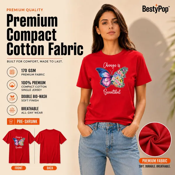 Womens_Crew_Neck_T-Shirt_-_Change_Is_Beautiful_(170_Gsm_Single_Jersey)