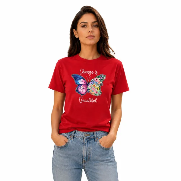 Womens_Crew_Neck_T-Shirt_-_Change_Is_Beautiful_(170_Gsm_Single_Jersey)