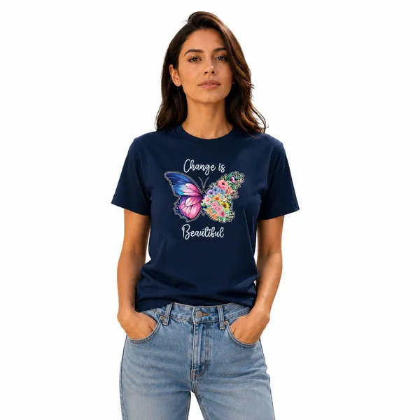 Womens_Crew_Neck_T-Shirt_-_Change_Is_Beautiful_(170_Gsm_Single_Jersey)
