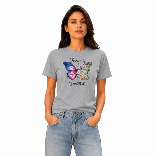 Womens_Crew_Neck_T-Shirt_-_Change_Is_Beautiful_(170_Gsm_Single_Jersey)