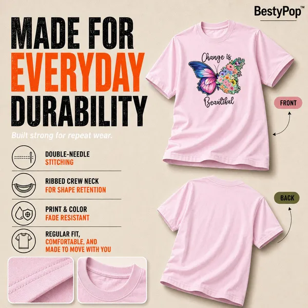 Womens_Crew_Neck_T-Shirt_-_Change_Is_Beautiful_(170_Gsm_Single_Jersey)