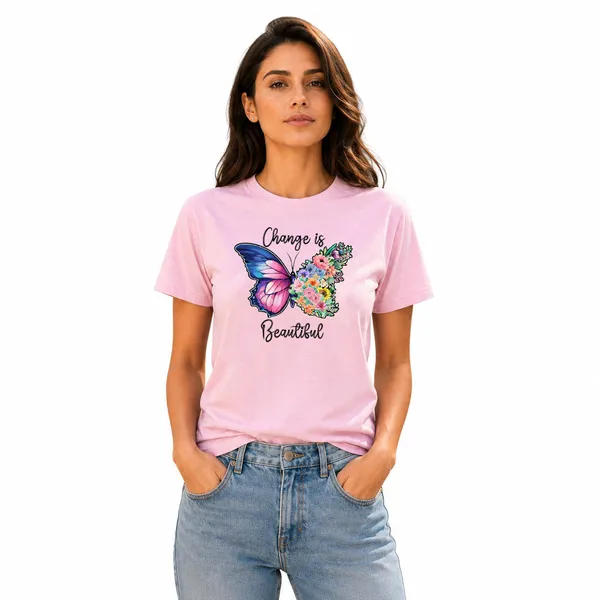 Womens_Crew_Neck_T-Shirt_-_Change_Is_Beautiful_(170_Gsm_Single_Jersey)