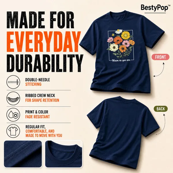 Womens_Crew_Neck_T-Shirt_-_Bloom_As_You_Are_(170_Gsm_Single_Jersey)