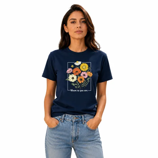 Womens_Crew_Neck_T-Shirt_-_Bloom_As_You_Are_(170_Gsm_Single_Jersey)