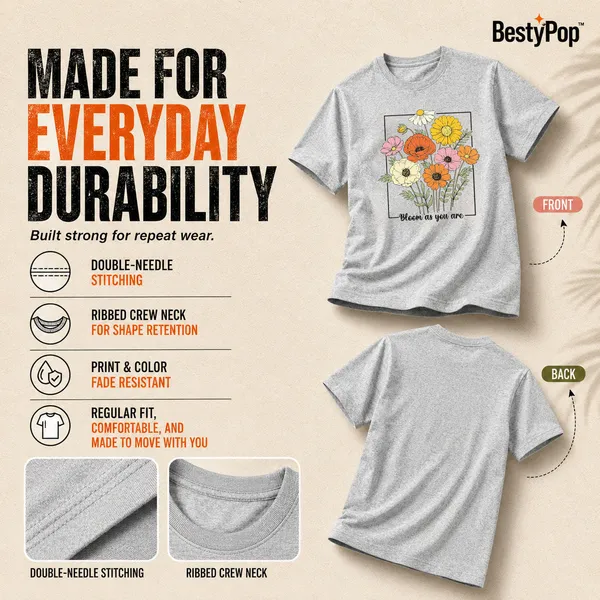 Womens_Crew_Neck_T-Shirt_-_Bloom_As_You_Are_(170_Gsm_Single_Jersey)