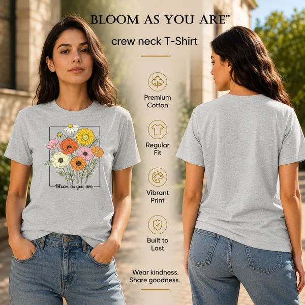 Womens_Crew_Neck_T-Shirt_-_Bloom_As_You_Are_(170_Gsm_Single_Jersey)