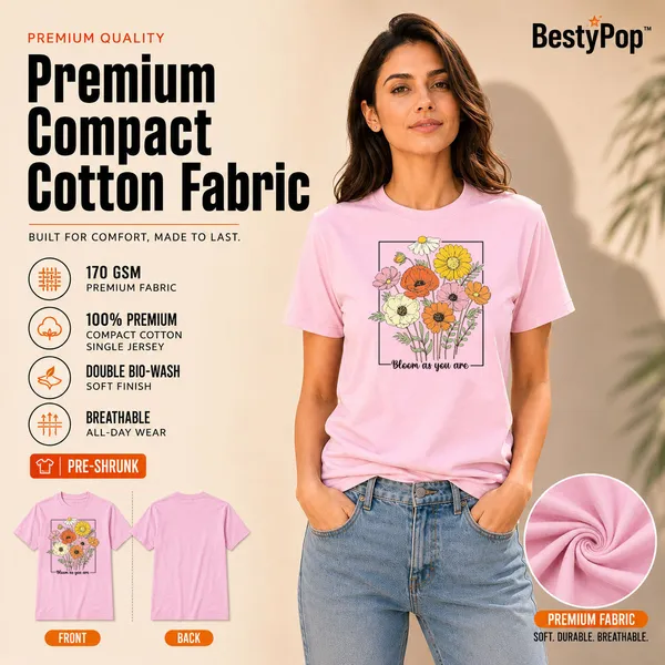Womens_Crew_Neck_T-Shirt_-_Bloom_As_You_Are_(170_Gsm_Single_Jersey)