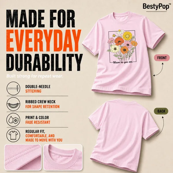 Womens_Crew_Neck_T-Shirt_-_Bloom_As_You_Are_(170_Gsm_Single_Jersey)