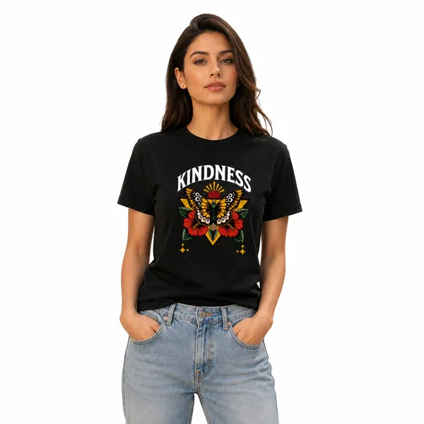 Womens_Crew_Neck_T-Shirt_-_Kindness_(170_Gsm_Single_Jersey)