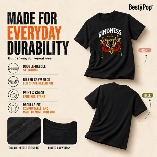 Womens_Crew_Neck_T-Shirt_-_Kindness_(170_Gsm_Single_Jersey)